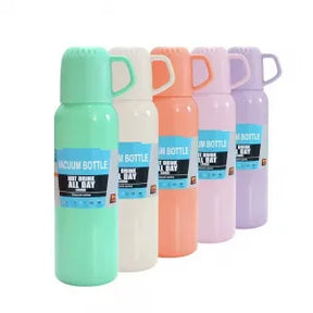 KIT GARRAFA TÉRMICA INOX À VÁCUO 500ML + 3 CANECAS - GDR-1150