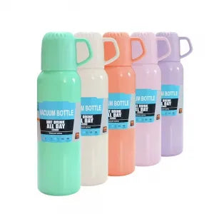 KIT GARRAFA TÉRMICA INOX À VÁCUO 500ML + 3 CANECAS - GDR-1150