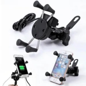 SUPORTE DE CELULAR GARRA PARA MOTO C/ USB - ALTOMEX - C-020