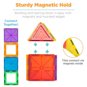 Magnetic Tiles Set Construction Building Blocks Educational STEM Toy with Case