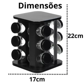 PORTA TEMPEROS GIRATÓRIO 12 PÇS GL8082