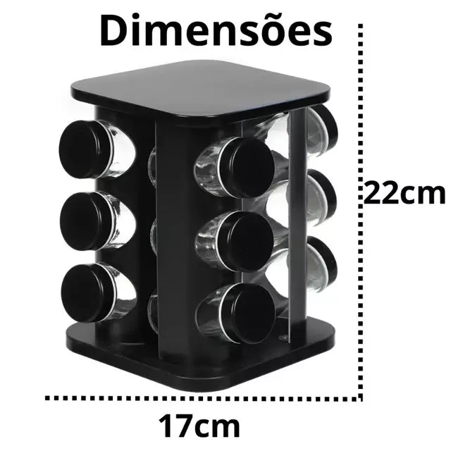 PORTA TEMPEROS GIRATÓRIO 12 PÇS GL8082