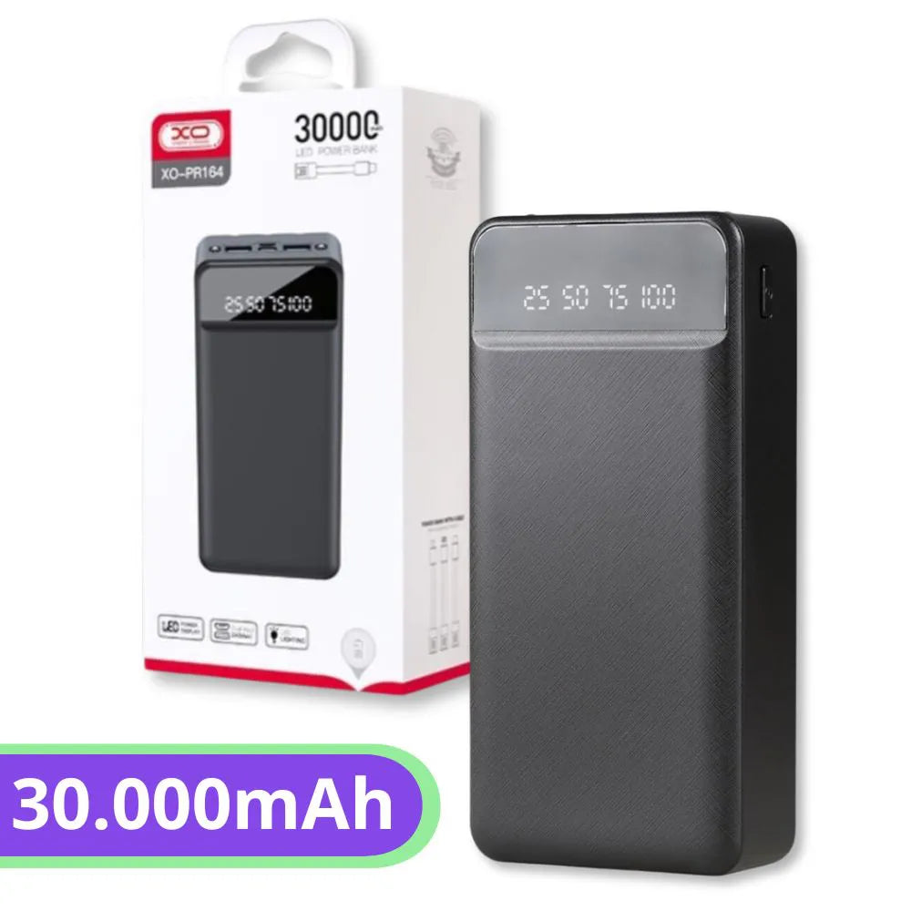 CARREGADOR PORTÁTIL POWERBANK 30000MAH 2A - XO-PR164
