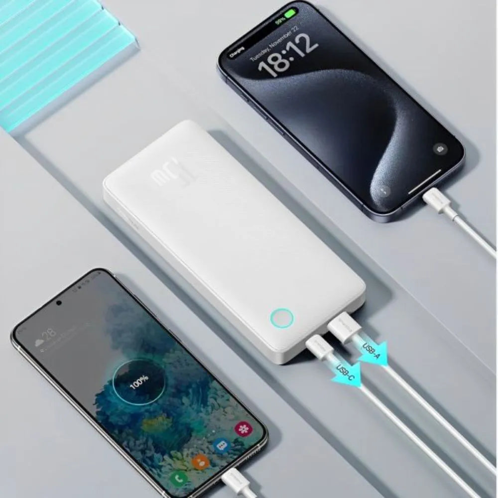 Carregador Portátil PowerBank Turbo 15W Airpow Lite 10.000mAh - Branco - Baseus