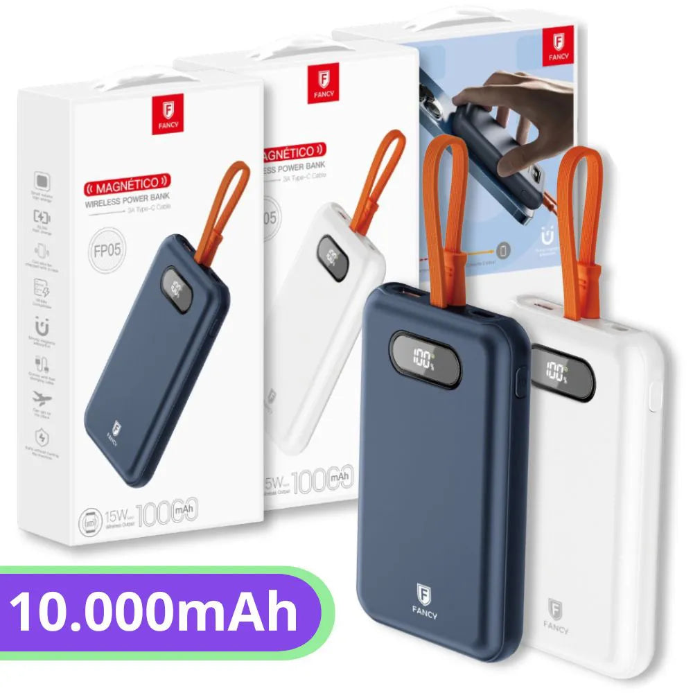 CARREGADOR PORTÁTIL TURBO MAGSAFE POWERBANK 10000MAH 38.5W - FANCY - FP05