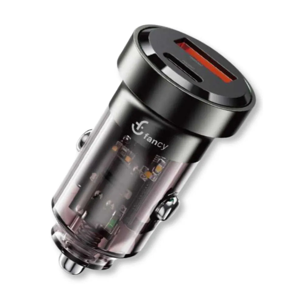 CARREGADOR VEICULAR TURBO 36W USB + USB-C SUPREMA - FANCY - CC-K06