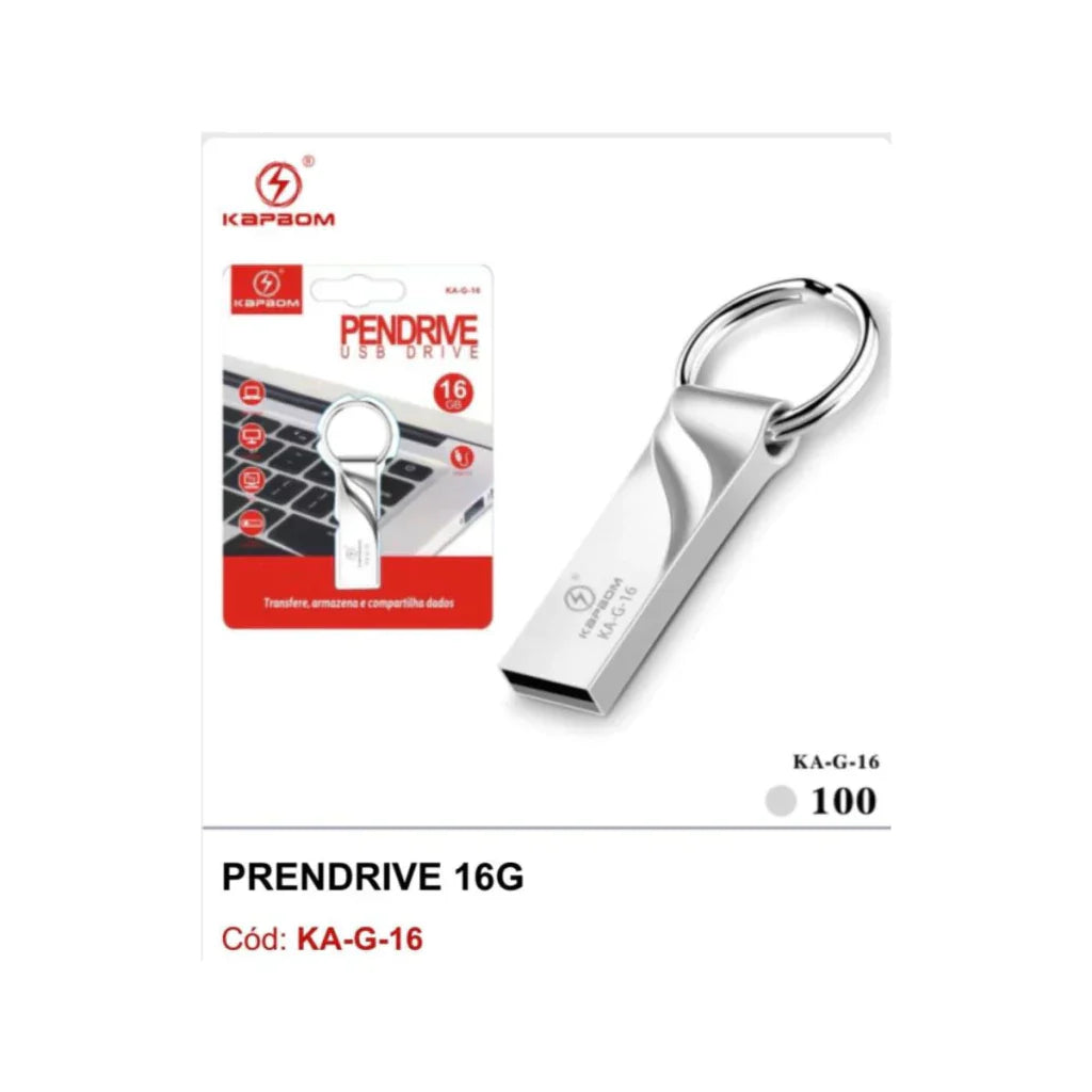 PEN DRIVE CHAVEIRO 16GB KA-G-16 KAPBOM