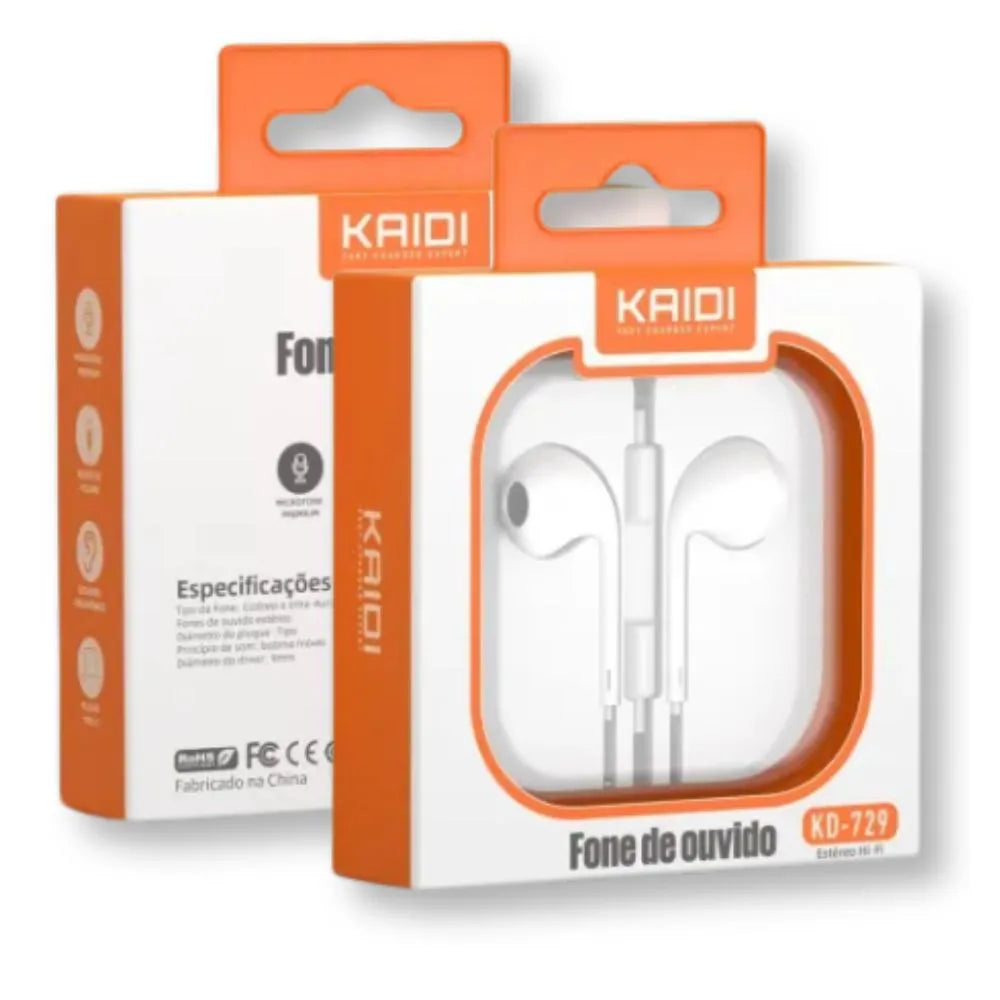 Fone de Ouvido Tipo-C com Microfone - Kaidi - KD-729