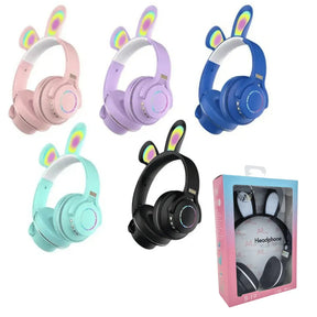 HEADPHONE BLUETOOTH C/ ORELHA DE COELHO E LUZES RGB - ALTOMEX - B-19-E