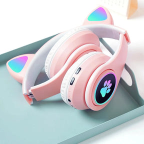 HEADPHONE BLUETOOTH C/ ORELHA DE GATINHO E LUZES RGB - ALTOMEX - B-19B
