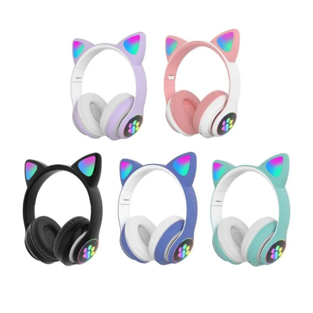 HEADPHONE BLUETOOTH C/ ORELHA DE GATINHO E LUZES RGB - ALTOMEX - B-19B