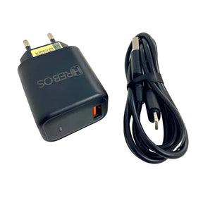 KIT CARREGADOR DE CELULAR 3.1A 15W + CABO - HREBOS - HS-151