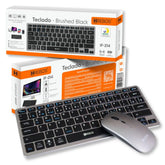 KIT TECLADO E MOUSE SEM FIO BRUSHED BLACK - HREBOS - HS-525K