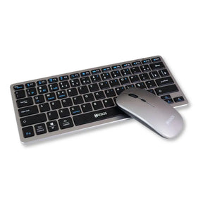 KIT TECLADO E MOUSE SEM FIO BRUSHED BLACK - HREBOS - HS-525K