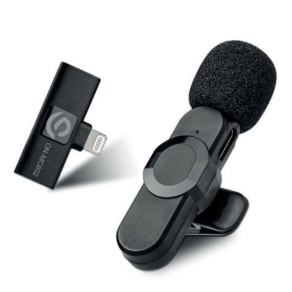 MICROFONE DE LAPELA SEM FIO - LIGHTNING - ON-MC802