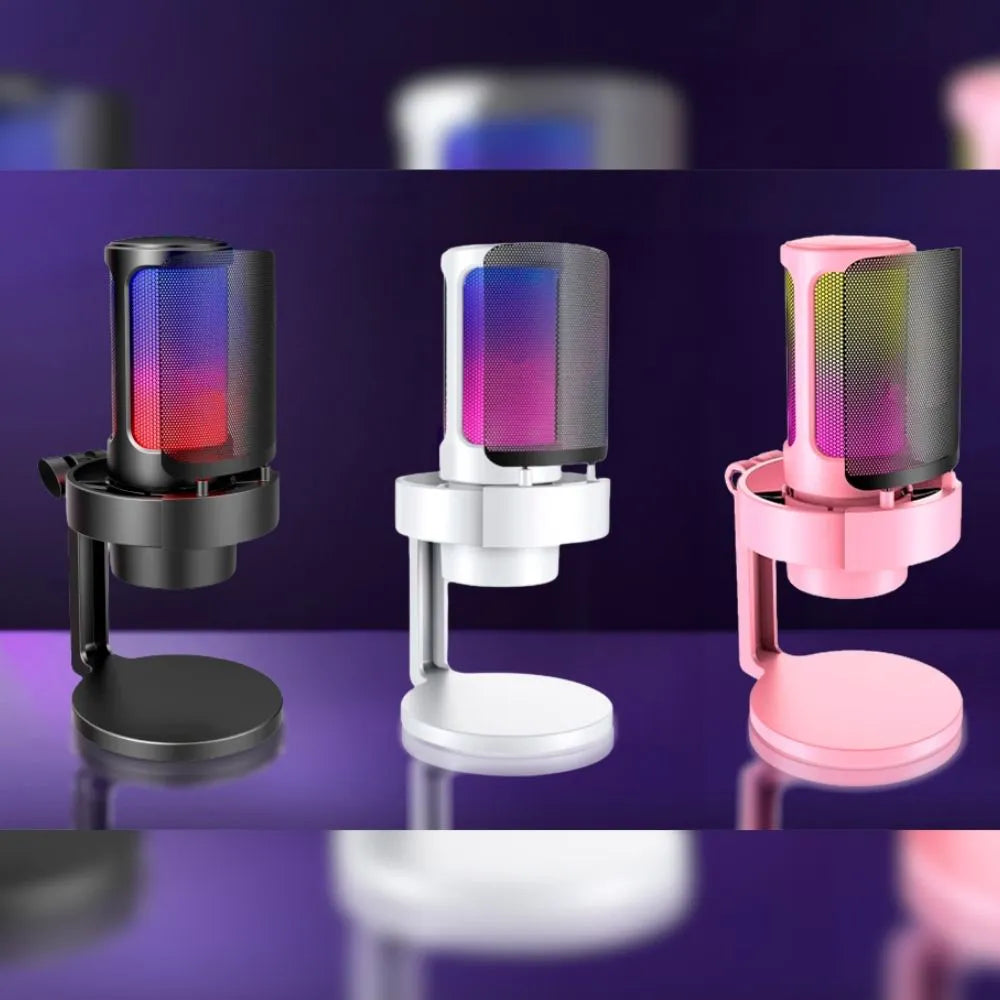 MICROFONE DE MESA USB RGB - TOMATE - MT-1060R