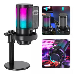 MICROFONE DE MESA USB RGB - TOMATE - MT-1060R