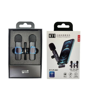 MICROFONE DE LAPELA SEM FIO 2 EM 1 - LIGHTNING - K11-IP-2IN1