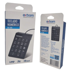 MINI TECLADO NÚMERICO COM FIO USB - EXBOM - BK-N30