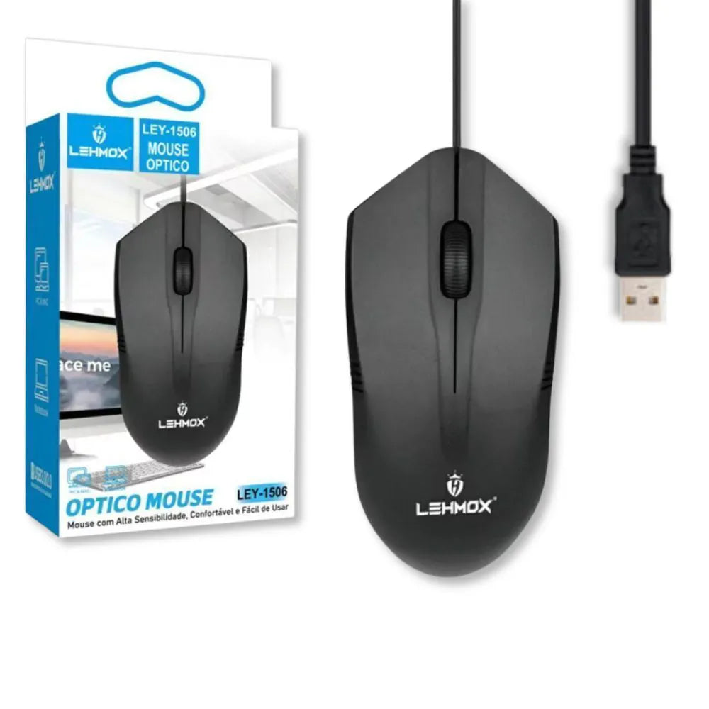MOUSE ÓPTICO COM FIO - LEHMOX - LEY-1506