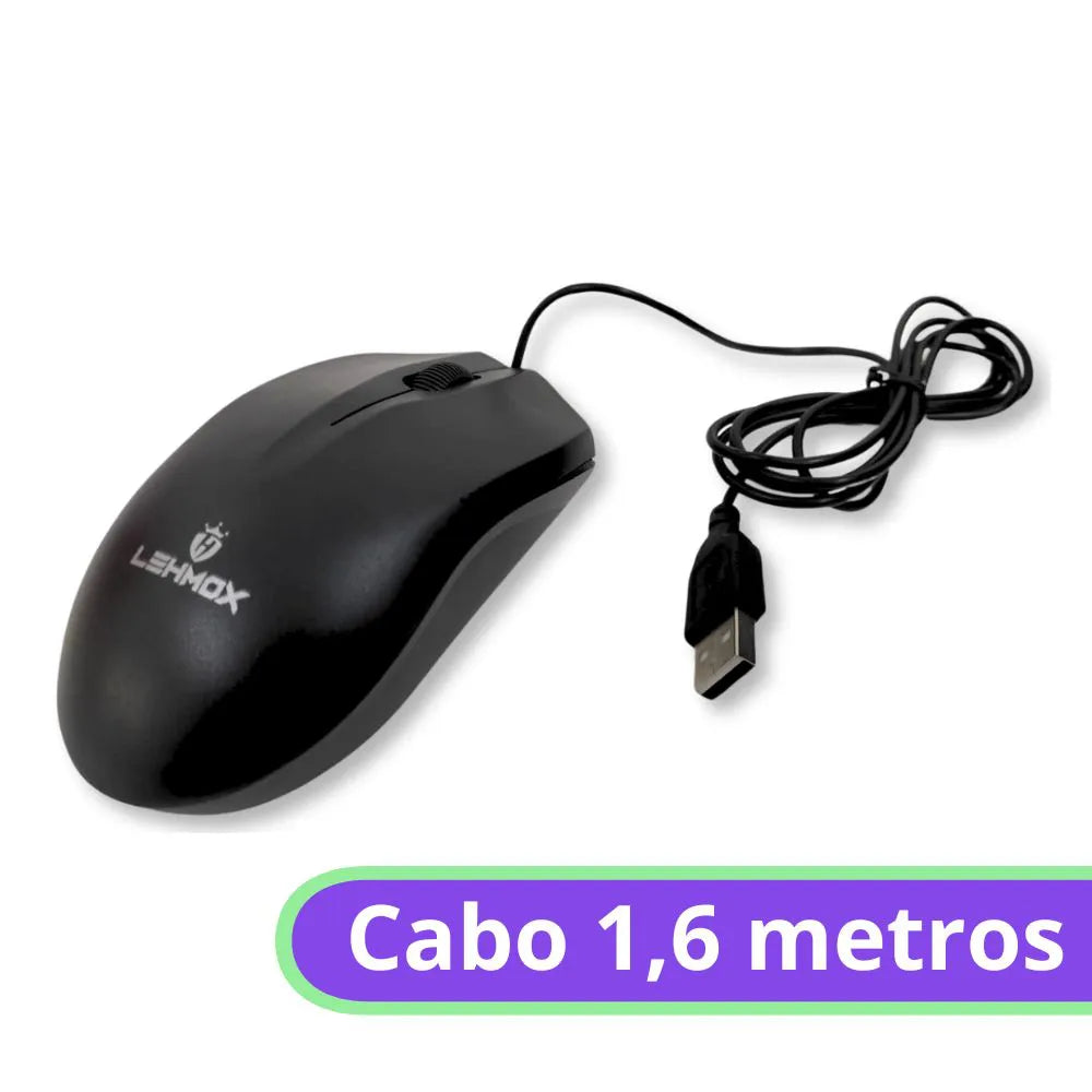MOUSE ÓPTICO COM FIO - LEHMOX - LEY-1506