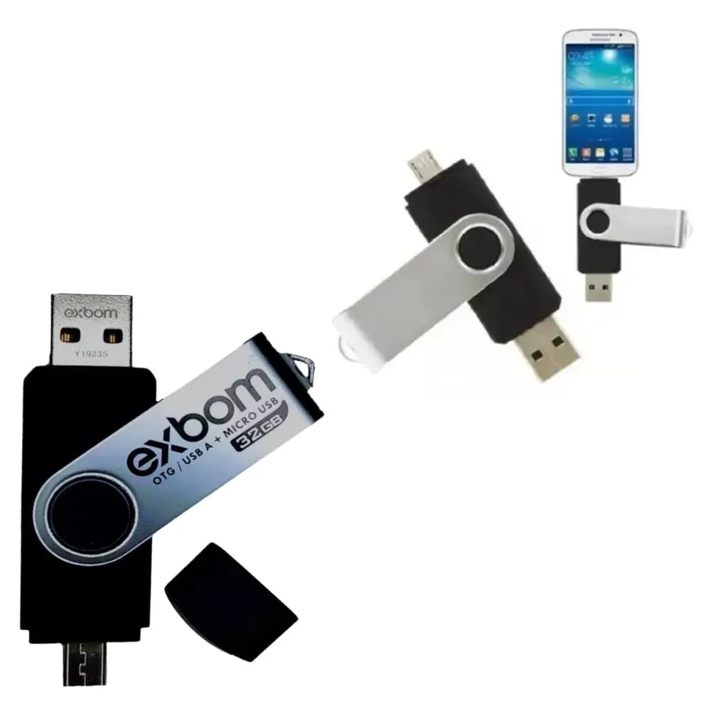 PEN DRIVE OTG USB / MICRO-USB 32GB - EXBOM - STGD-OTGV832GA