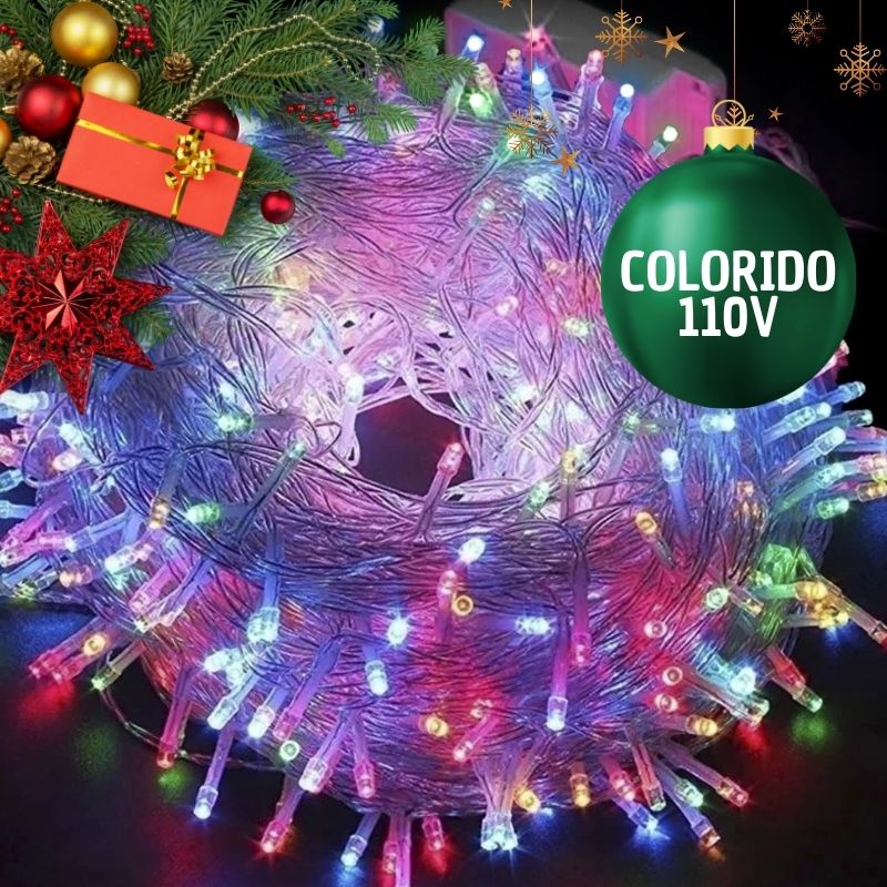 Pisca de Natal 100 Leds Colorido 9 Metros – 110V