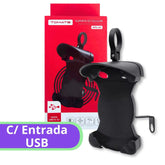 Suporte de Celular p/ Moto c/ Carregador e Proteção Solar - Tomate - MT-251