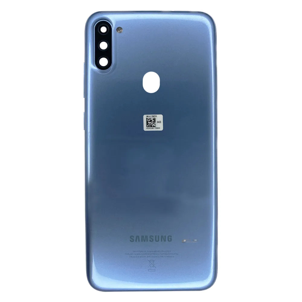 TAMPA TRASEIRA PARA SAMSUNG A11 / A115 AZUL C/LENTE ORIGINAL NACIONAL