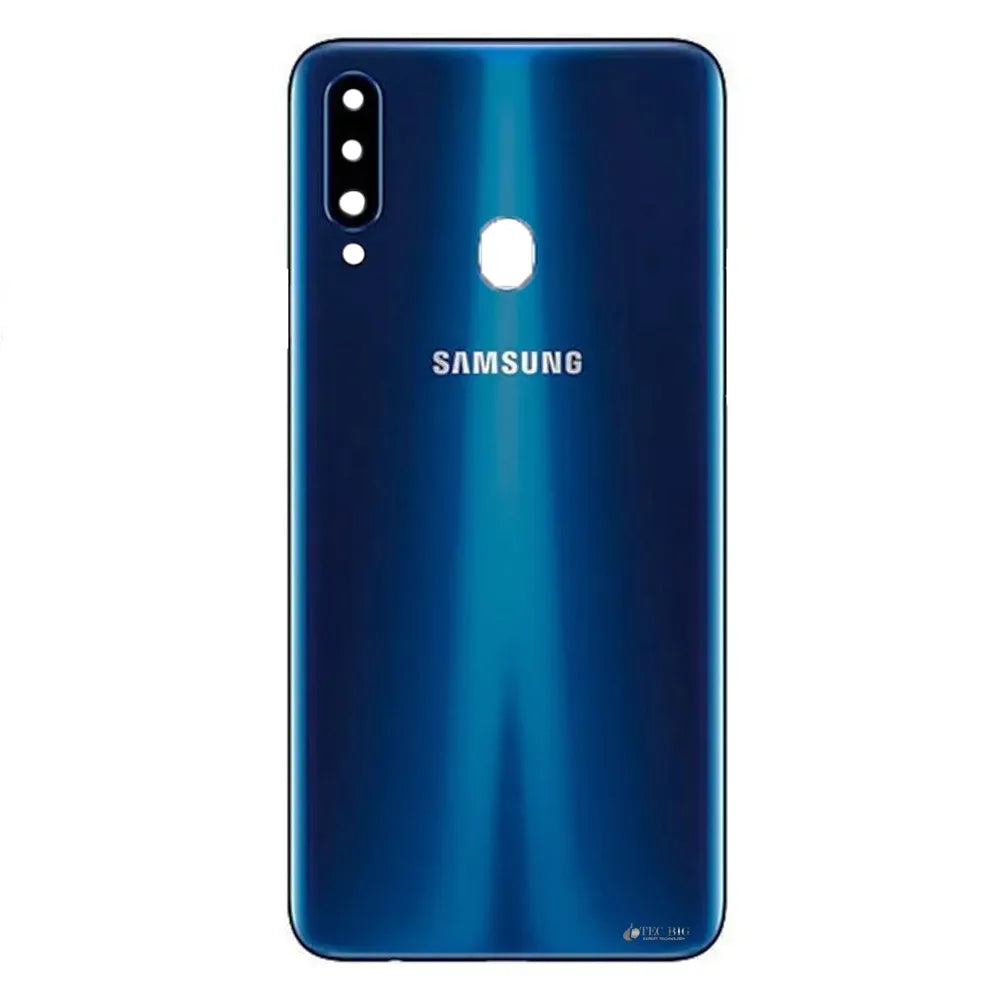 TAMPA TRASEIRA PARA SAMSUNG A20S / A207 AZUL ESCURO C/LENTE ORIGINAL NACIONAL