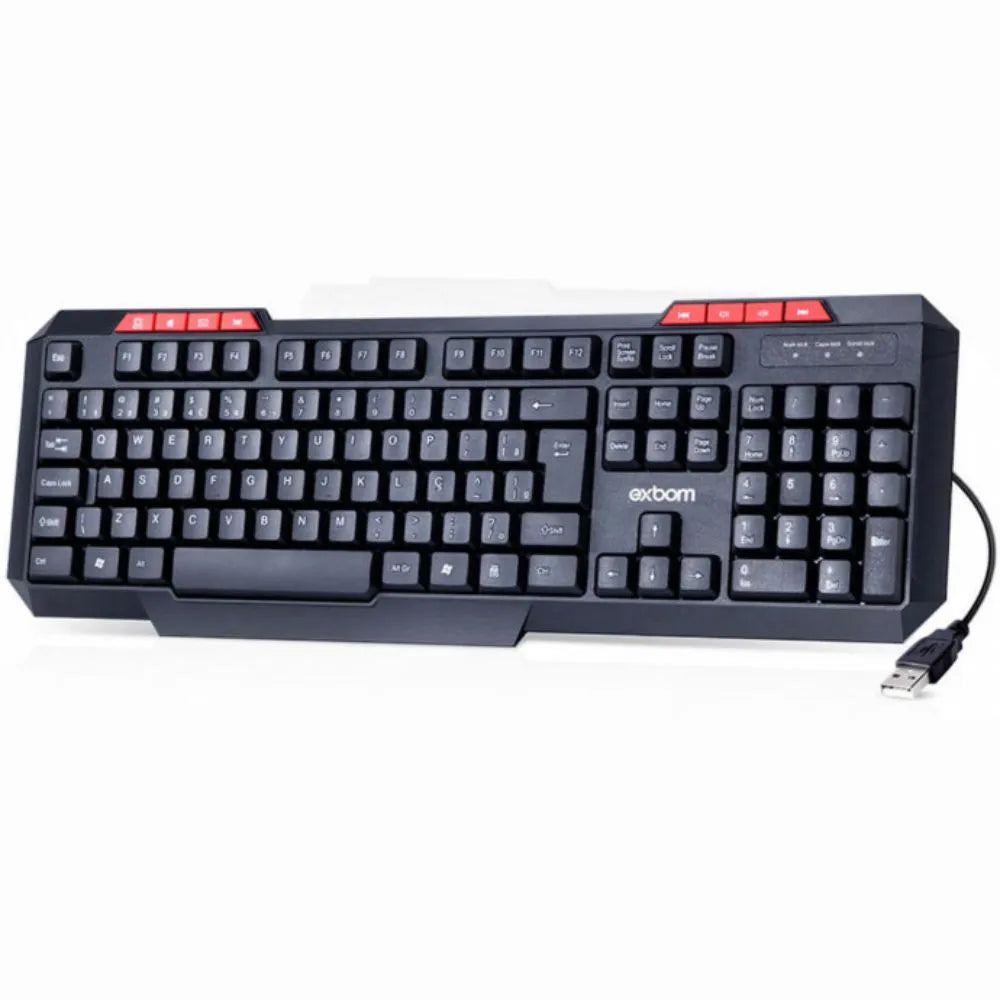 TECLADO GAMER MULTIMÍDIA USB C/ FIO - EXBOM - BK-G136