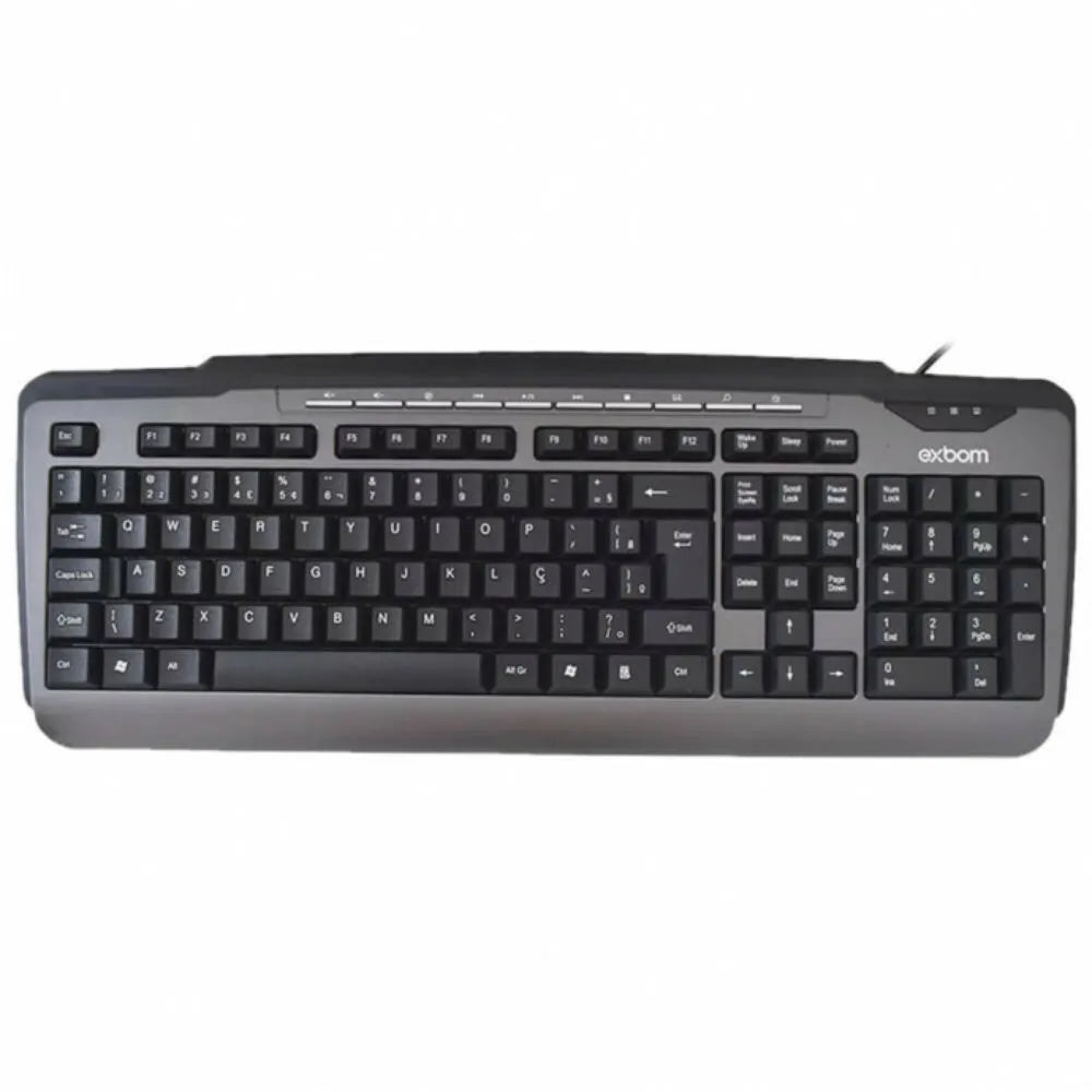 TECLADO MULTIMÍDIA USB C/ FIO - EXBOM - BK-170M