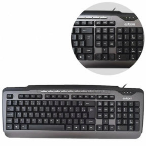TECLADO MULTIMÍDIA USB C/ FIO - EXBOM - BK-170M