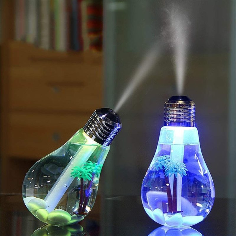 Umidificador e Aromatizador de Ar Luminária em Formato de Lampada